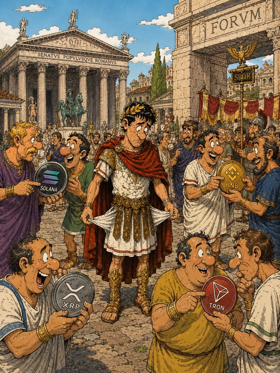 Caesar surveys the Forum, now littered with the wreckage of a thousand worthless tokens. The triumphant general, half-rugged. 59 B.C.